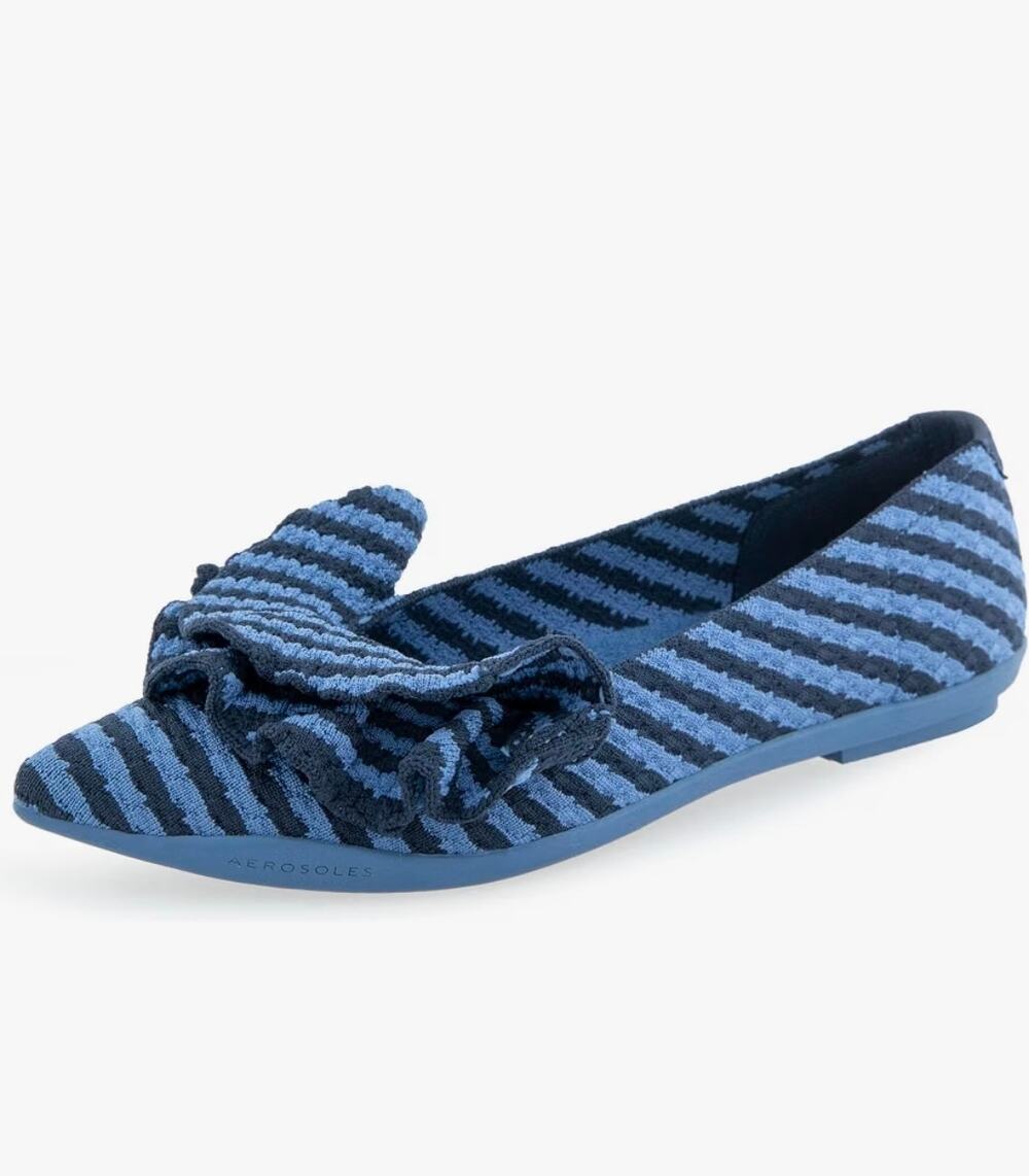 Aerosoles Women's Damira, Blue Jean Textured Striped Knit Fabric, Size 11